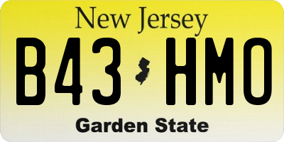 NJ license plate B43HMO