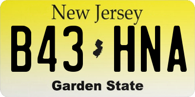NJ license plate B43HNA