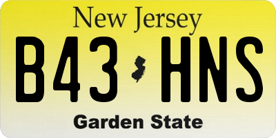 NJ license plate B43HNS