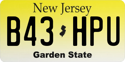 NJ license plate B43HPU