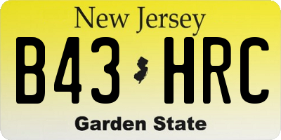 NJ license plate B43HRC