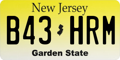 NJ license plate B43HRM