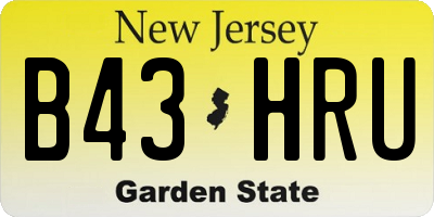 NJ license plate B43HRU