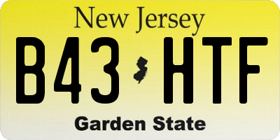NJ license plate B43HTF
