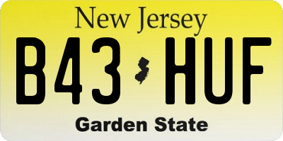 NJ license plate B43HUF