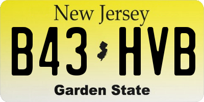 NJ license plate B43HVB