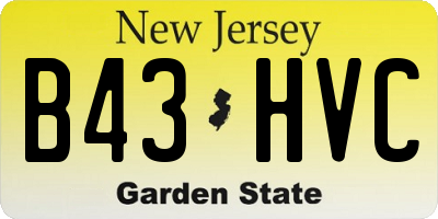 NJ license plate B43HVC