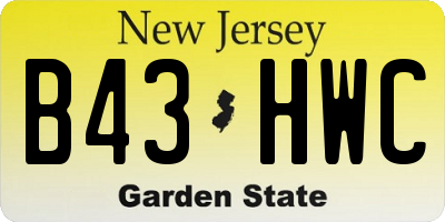 NJ license plate B43HWC