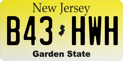 NJ license plate B43HWH
