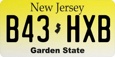NJ license plate B43HXB