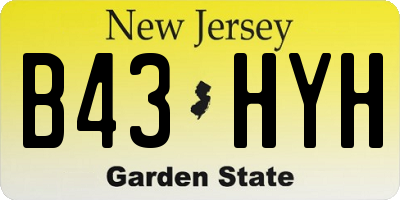 NJ license plate B43HYH