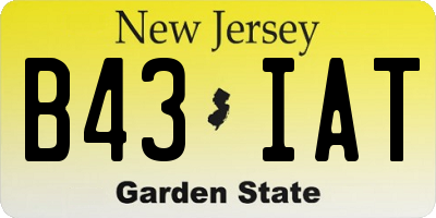 NJ license plate B43IAT