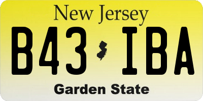NJ license plate B43IBA