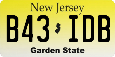 NJ license plate B43IDB