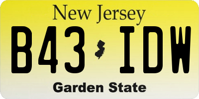 NJ license plate B43IDW