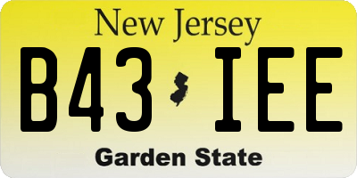 NJ license plate B43IEE