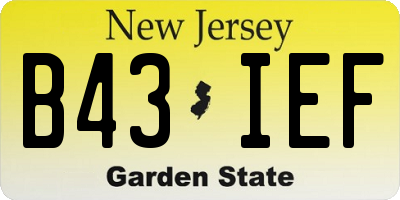 NJ license plate B43IEF