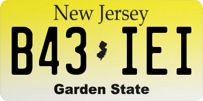 NJ license plate B43IEI