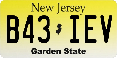 NJ license plate B43IEV