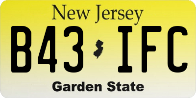 NJ license plate B43IFC