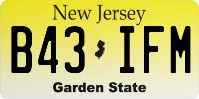 NJ license plate B43IFM