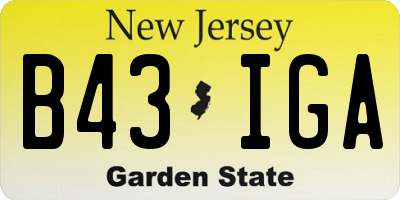 NJ license plate B43IGA