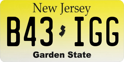 NJ license plate B43IGG
