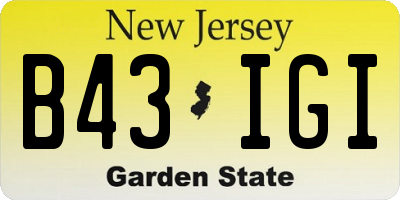 NJ license plate B43IGI