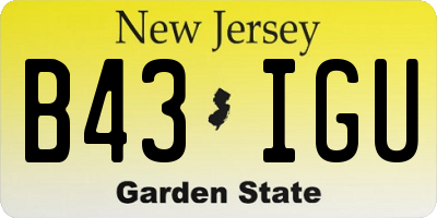 NJ license plate B43IGU