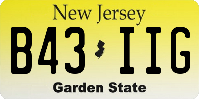 NJ license plate B43IIG