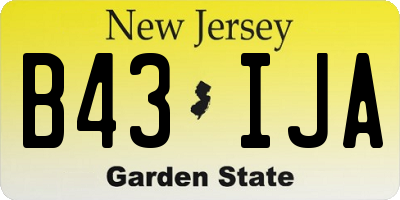 NJ license plate B43IJA