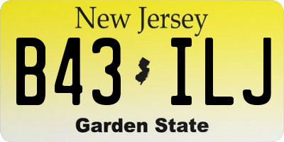 NJ license plate B43ILJ