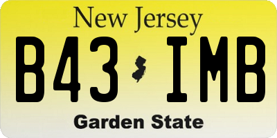 NJ license plate B43IMB