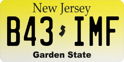 NJ license plate B43IMF
