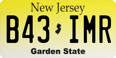 NJ license plate B43IMR