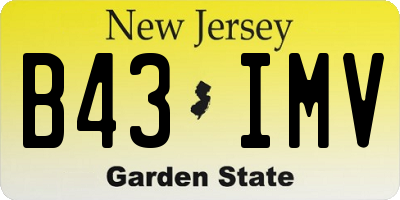 NJ license plate B43IMV