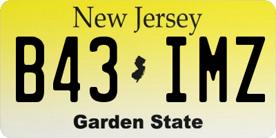 NJ license plate B43IMZ