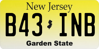 NJ license plate B43INB