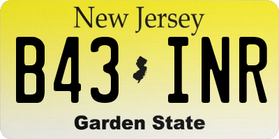 NJ license plate B43INR