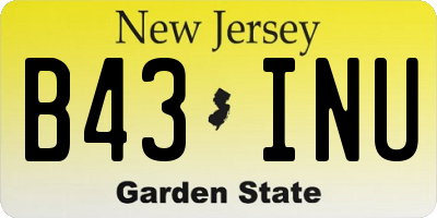 NJ license plate B43INU