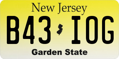 NJ license plate B43IOG