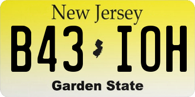 NJ license plate B43IOH