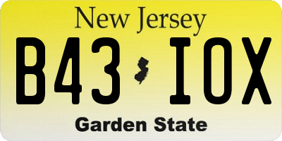 NJ license plate B43IOX