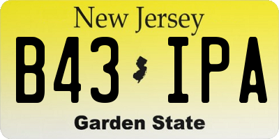 NJ license plate B43IPA