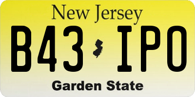 NJ license plate B43IPO
