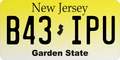 NJ license plate B43IPU