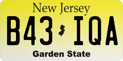 NJ license plate B43IQA