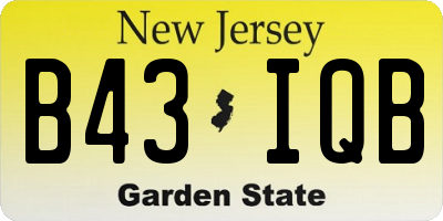 NJ license plate B43IQB