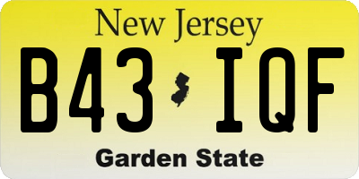 NJ license plate B43IQF