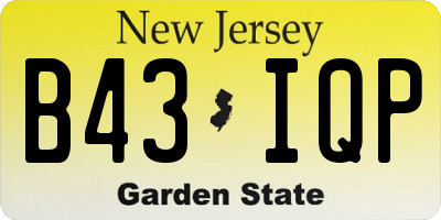 NJ license plate B43IQP